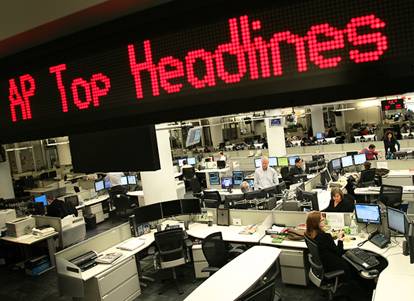 The newsroom at AP's headquarters in New York.