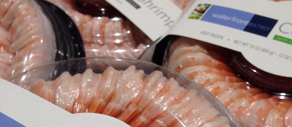Shrimp products from Thailand packaged under the name "Waterfront Bistro" at a Safeway grocery store in Phoenix, Nov. 30, 2015.