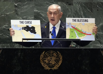 FILE - Israel Prime Minister Benjamin Netanyahu addresses the 79th session of the United Nations General Assembly, Friday, Sept. 27, 2024. (AP Photo/Richard Drew, File)