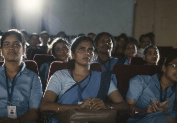 This image released by Janus and Sideshow Films shows Kani Kusruti, center, in a scene from 