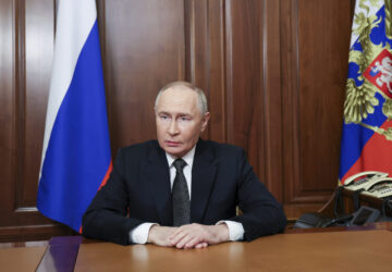 FILE - Russian President Vladimir Putin addressees the nation from the Kremlin in Moscow, Russia, on Nov. 21, 2024, about the use of a new hypersonic missile in Ukraine. (Vyacheslav Prokofyev, Sputnik, Kremlin Pool Photo via AP, File)