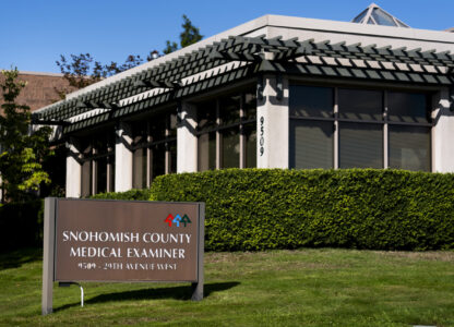 The Snohomish County Medical Examiner building is pictured Wednesday, Sept. 18, 2024, in Everett, Wash. (AP Photo/Lindsey Wasson)