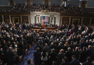 Vice President Kamala Harris shakes hands with House Speaker Mike Johnson of La., after a joint session of Congress confirmed the Electoral College votes, affirming President-elect Donald Trump's victory in the presidential election, Monday, Jan. 6, 2025, at the U.S. Capitol in Washington. (AP Photo/Matt Rourke)
