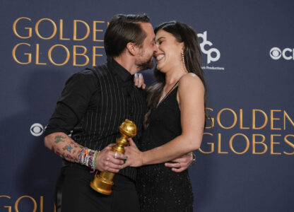 Kieran Culkin, left, winner of the award for best performance by an actor in a supporting role in any motion picture for 