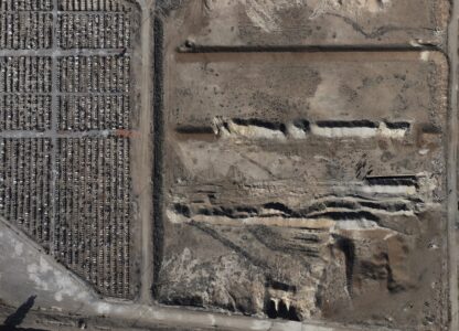 A site believed to be a mass grave for detainees killed under Bashar Assad's rule is visible in Najha, south of Damascus, Syria, on Dec. 17, 2024. (AP Photo/Hussein Malla)