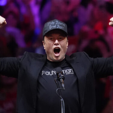 FILE - Elon Musk speaks before Republican presidential nominee former President Donald Trump at a campaign rally at Madison Square Garden on Oct. 27, 2024, in New York. (AP Photo/Evan Vucci, File)