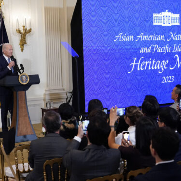 FILE - President Joe Biden speaks before a screening of the series 