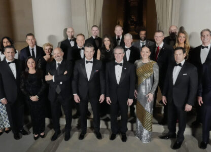 President-elect Donald Trump's Cabinet picks, other nominees and appointments, pose for a photo at the National Gallery of Art in Washington, Saturday, Jan. 18, 2025. First row from left, Elise Stefanik, John Ratcliffe, Lori Chavez-DeRemer, Howard Lutnick, Pete Hegseth, Doug Burgum, Brooke L. Rollins, Marco Rubio and Robert F. Kennedy Jr.; second row from left, Scott Turner, Tulsi Gabbard, Sean Duffy, Linda McMahon, Lee Zeldin, Kristi Noem, Chris Wright, Doug Collins, Kelly Loeffler and Scott Bessent; and third row from left, Stephen Miran, Jamieson Greer, Kevin Hassett, Kash Patel and Russell Vought. (AP Photo/Mark Schiefelbein)