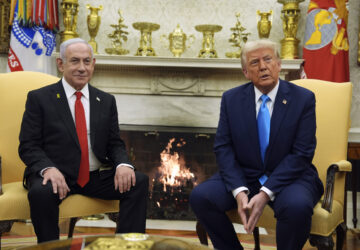 President Donald Trump meets with Israel's Prime Minister Benjamin Netanyahu in the Oval Office of the White House, Tuesday, Feb. 4, 2025, in Washington. (AP Photo/Evan Vucci)