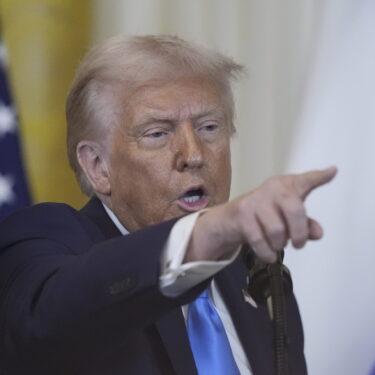 President Donald Trump and Israeli Prime Minister Benjamin Netanyahu take questions during a news conference in the East Room of the White House, Tuesday, Feb. 4, 2025, in Washington. (AP Photo/Alex Brandon)