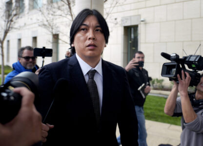 Ippei Mizuhara, former interpreter for Los Angeles Dodgers baseball star Shohei Ohtani expected to be sentenced for bank and tax fraud arrives at federal court on Thursday, Feb. 6, 2025, in Santa Ana, Calif. (AP Photo/Damian Dovarganes)