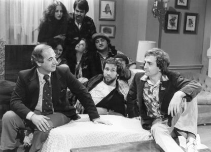 FILE - White House Press Secretary Ron Nessen, left, appears on the 
