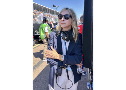 Andretti Global President Jill Gregory waits for the IndyCar season opening race, Sunday, March 2, 2025, in St. Petersburg, Fla. (AP Photo/Jenna Fryer)