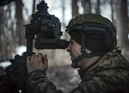 A Ukrainian serviceman prepares to fire a M777 howitzer towards Russian positions at the frontline near Donetsk, Ukraine, Monday, March 3, 2025. (AP Photo/Roman Chop)
