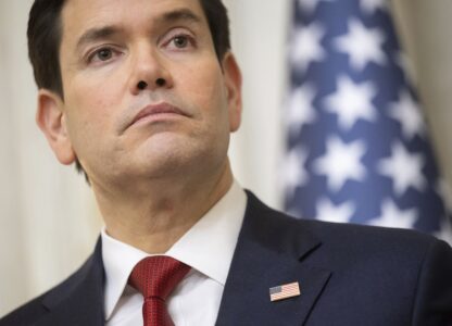 U.S. Secretary of State Marco Rubio speaks with the media following meetings with a Ukrainian delegation in Jeddah, Saudi Arabia, March 11, 2025. (Saul Loeb/Pool Photo via AP)