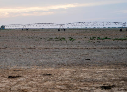 Rusting pipes stand in a barren field outside Niéti Yone, northern Senegal, Monday, Dec. 9, 2024. (AP Photo/Jack Thompson)
