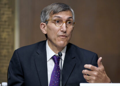 FILE - Former Food and Drug Administration vaccine chief Dr. Peter Marks testifies during a hearing, May 11, 2021 on Capitol Hill in Washington. (Jim Lo Scalzo/Pool via AP, File)