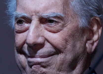 FILE - Peruvian writer Mario Vargas Llosa attends the 46th edition of the International Book Fair in Buenos Aires, Argentina, May 6, 2022. (AP Photo/Natacha Pisarenko, File)
