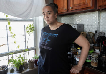 Priscilla Grim is seen on April 18, 2025, at her apartment in New York. (AP Photo/Julia Demaree Nikhinson)