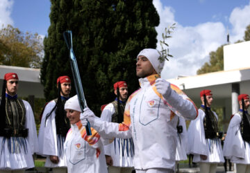 Greece Olympics Milan Cortina Flame Lighting