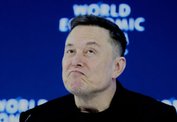 Elon Musk attends the Annual Meeting of the World Economic Forum in Davos, Switzerland, Thursday, Jan. 22, 2026. (AP Photo/Markus Schreiber)