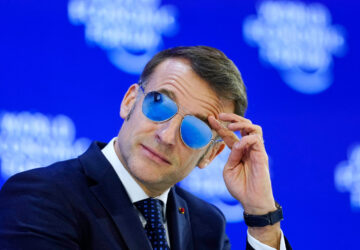 French President Emmanuel Macron is seen during the Annual Meeting of the World Economic Forum in Davos, Switzerland, Tuesday, Jan. 20, 2026. (AP Photo/Markus Schreiber)