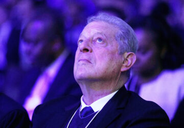 Former US Vice-President Al Gore is pictured during of the Annual Meeting of the World Economic Forum in Davos, Switzerland, Tuesday, Jan. 20, 2026. (AP Photo/Markus Schreiber)