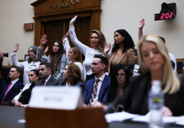 FILE - Attorney General Pam Bondi testifies before a House Judiciary Committee oversight hearing on Capitol Hill in Washington, Feb. 11, 2026, in front of survivors of convicted sex offended Jeffrey Epstein. (AP Photo/Tom Brenner, File)