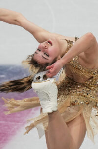 FILE - Alysa Liu of the United States competes during the women's figure skating free program at the Winter Olympics in Milan, Italy, Feb. 19, 2026. (AP Photo/Francisco Seco, File)