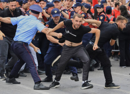 APTOPIX Albania Protest Kushner