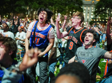 APTOPIX NBA Finals Spurs Knicks Watch Party Basketball