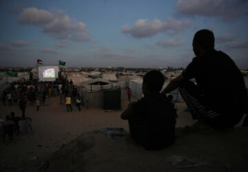 CORRECTION APTOPIX Palestinians Gaza WCup Soccer Reaction