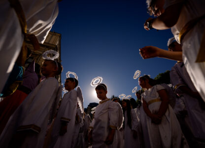 APTOPIX Romania Angels Parade