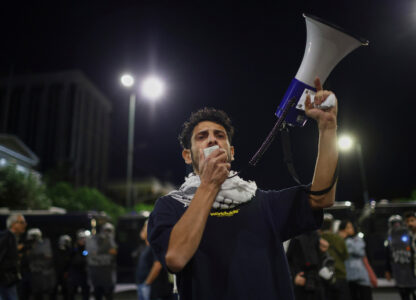 APTOPIX Greece US Rubio Protest